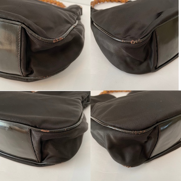 Gucci Brown Nylon Bamboo handle Shoulder Bag/ Rare Vintage - Picture 16 of 16